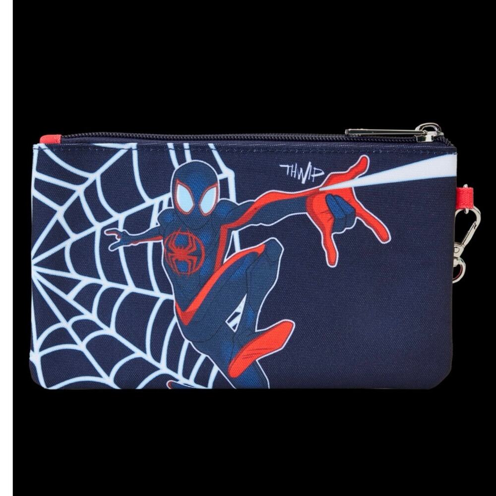 NWT Loungefly Marvel Spider-Verse Miles Morales Suit Nylon Zipper Pouch Wristlet